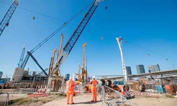 Work being carried out on the Silvertown Tunnel